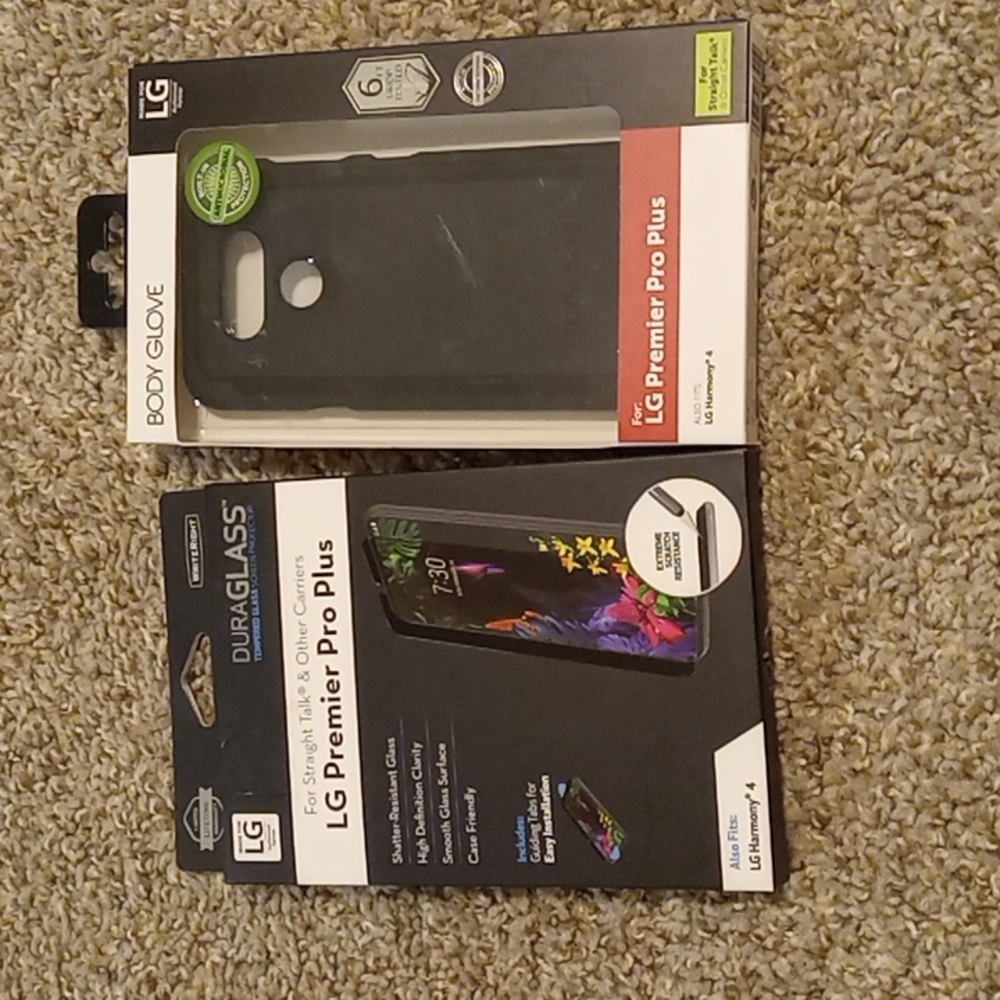 LG Premier Pro Plus DURAGLASS + Body Glove Case